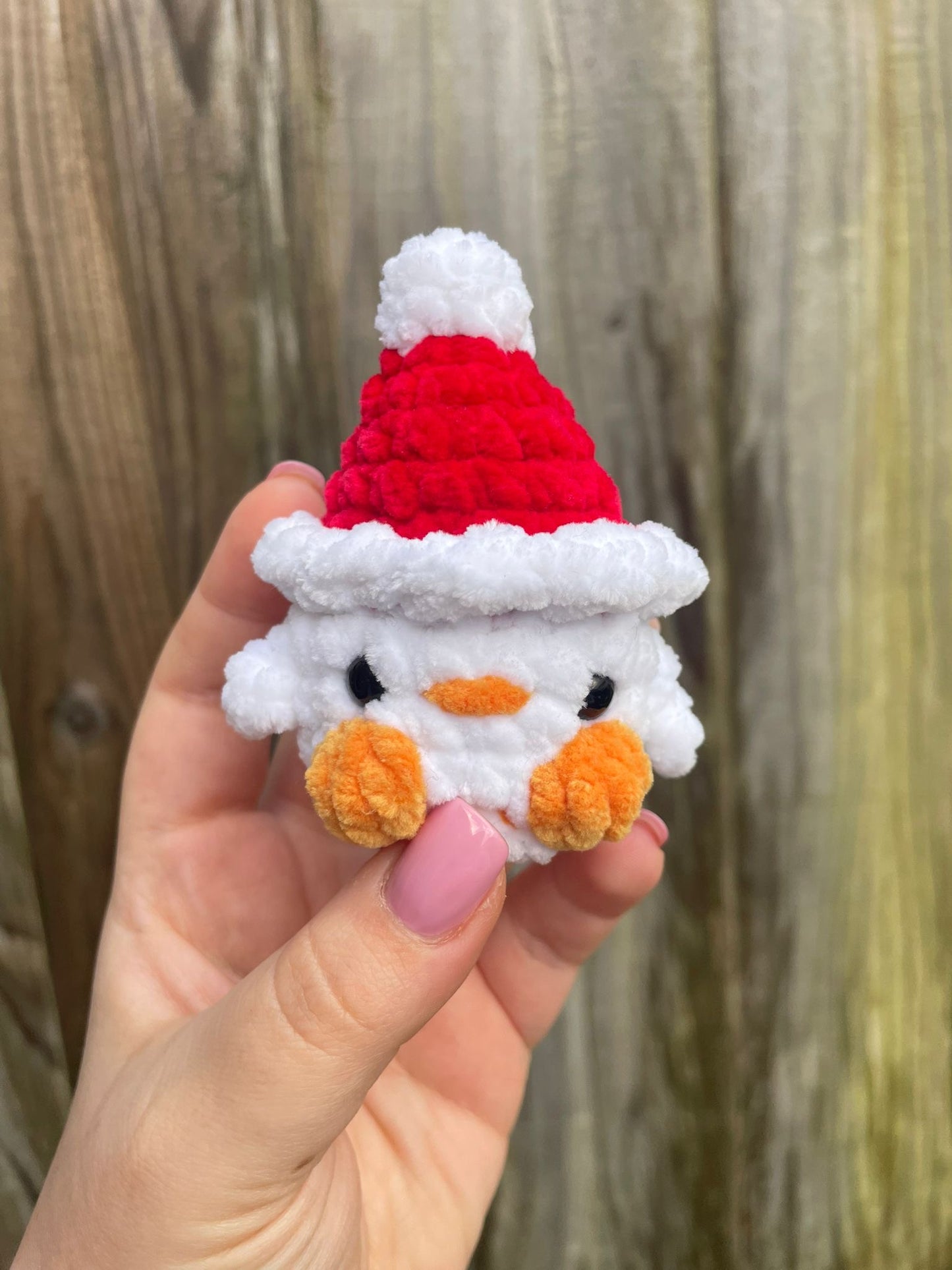 Duck in Santa Hat Crochet Toy