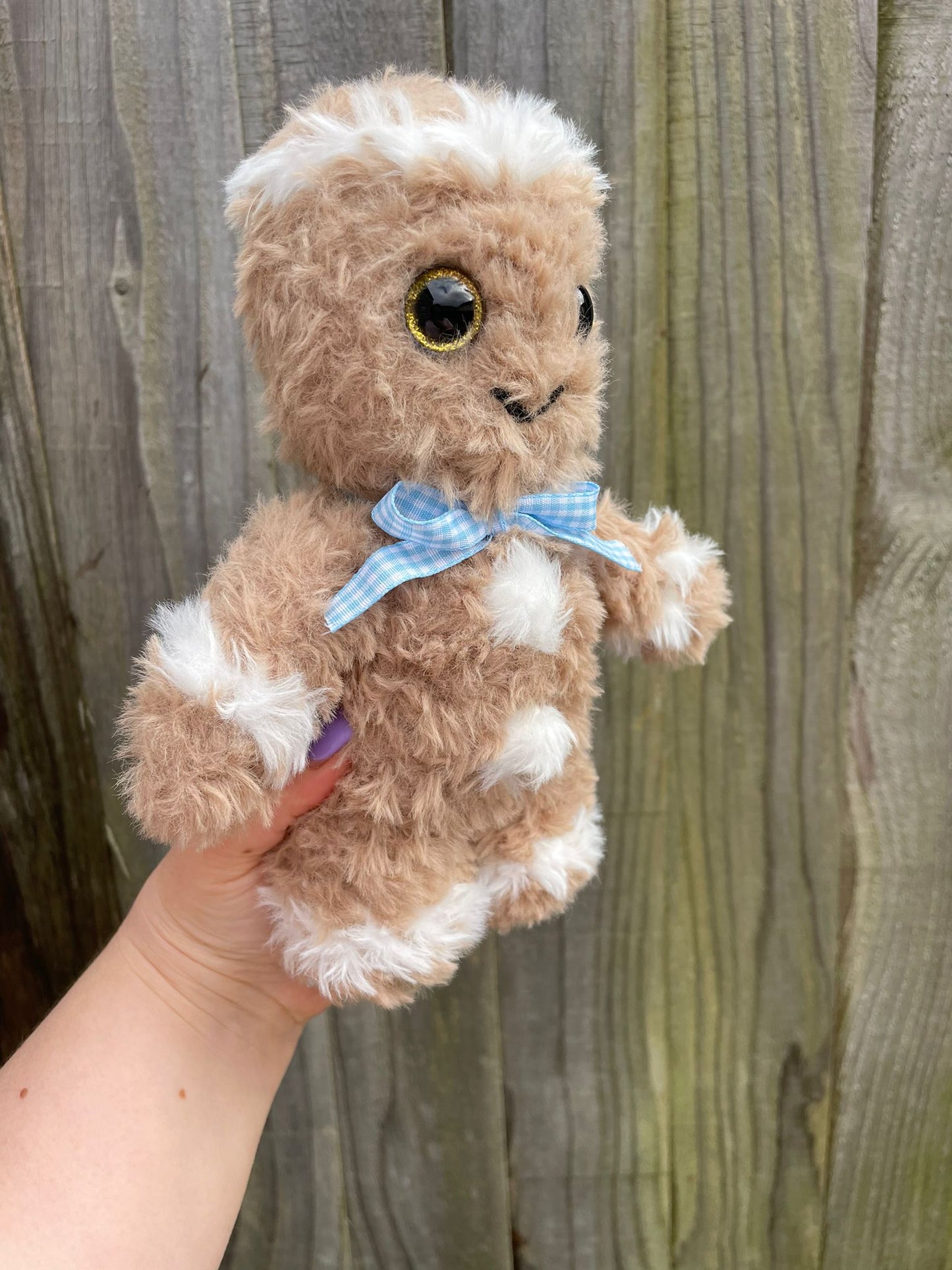 Fluffy Gingerbread Man Crochet Christmas Toy