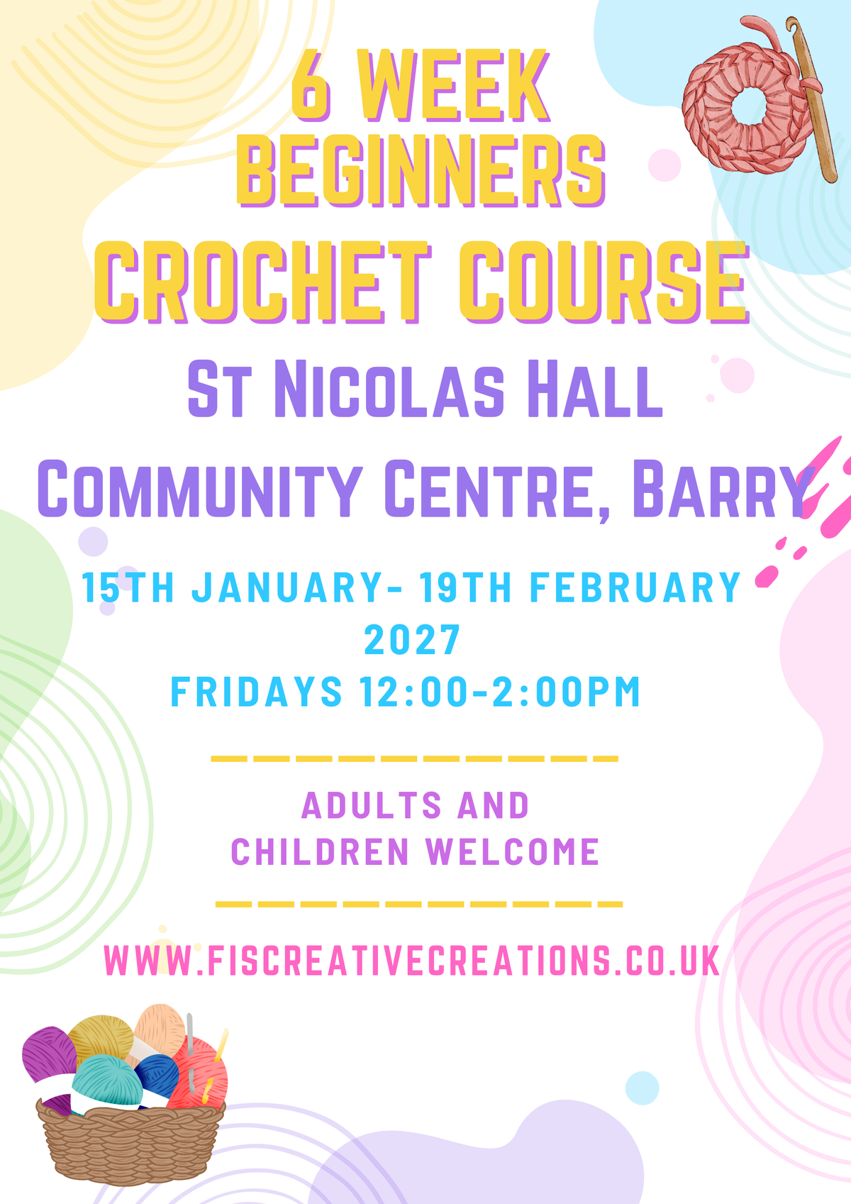 Beginner Crochet Classes- Barry January Start