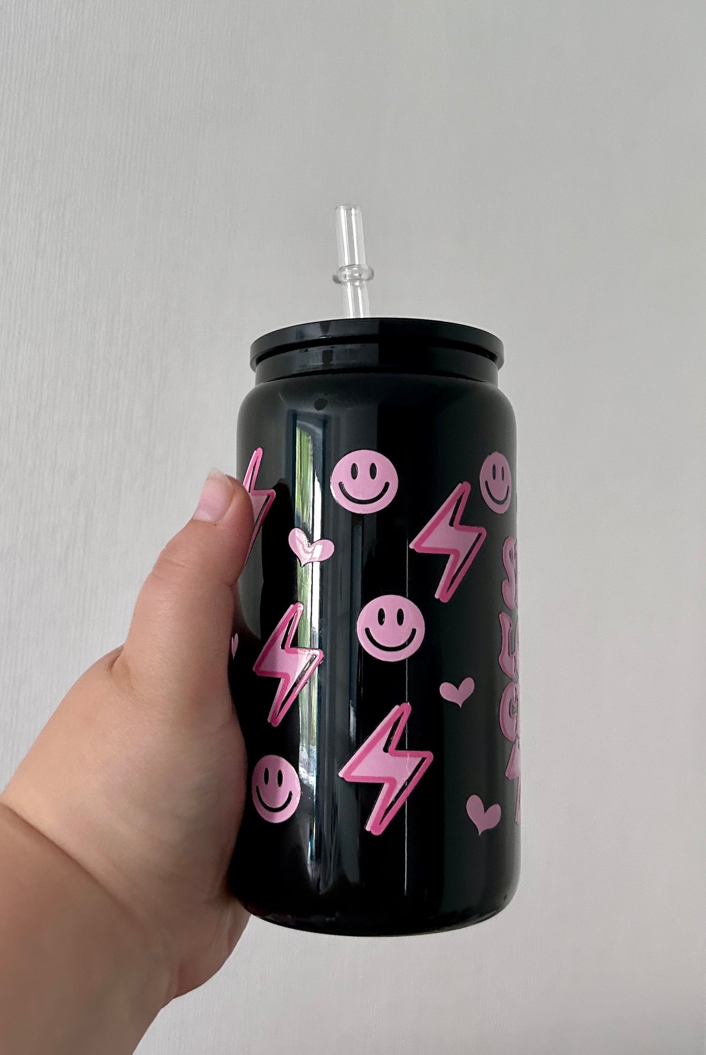 Self Love Club Black 16oz Glass Can