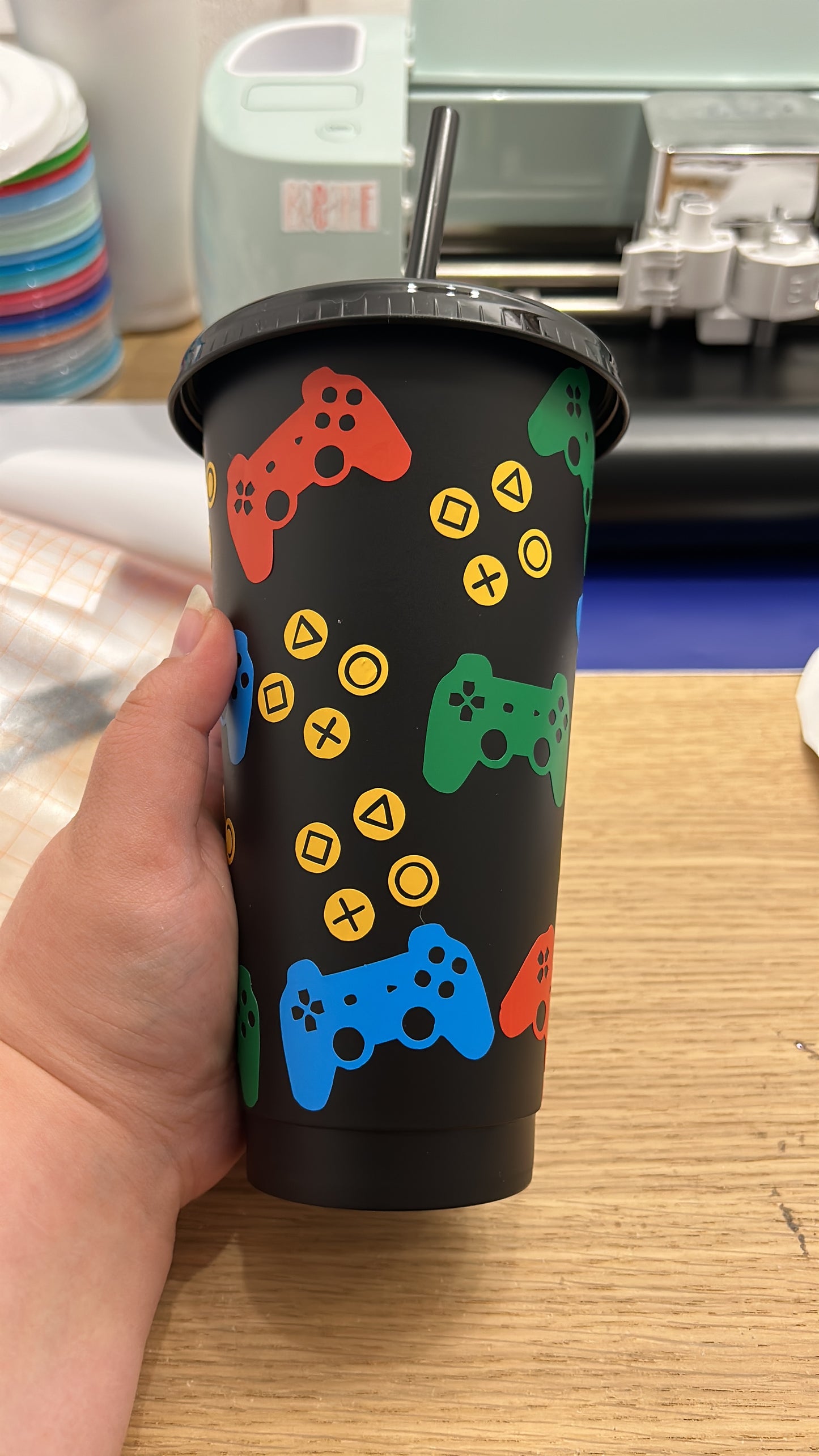 Personalised Black Gaming Cold Cup