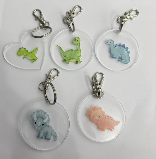 Watercolour Dinosaur Keyring