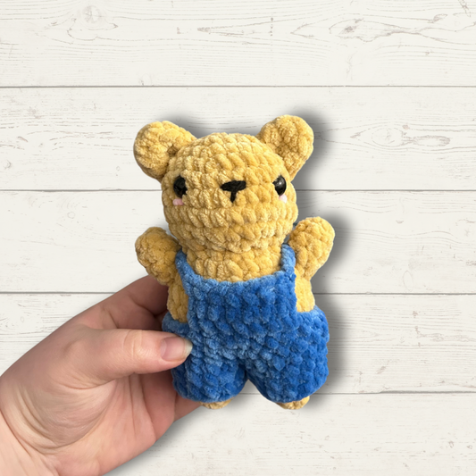 Bear in Dungarees Crochet Toy