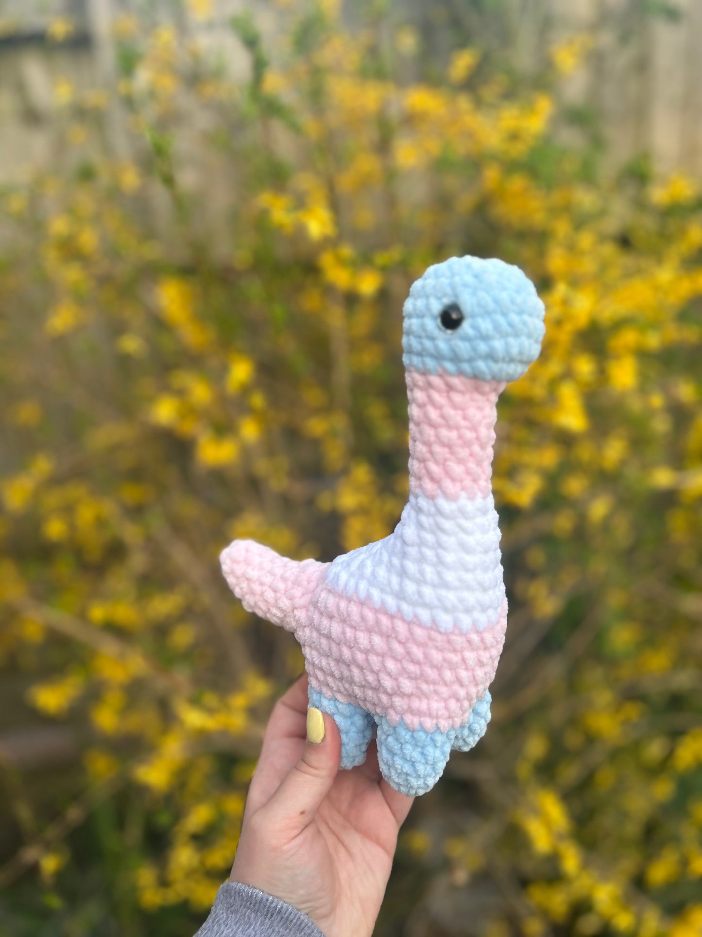 Transgender Crochet Brontosaurus Toy