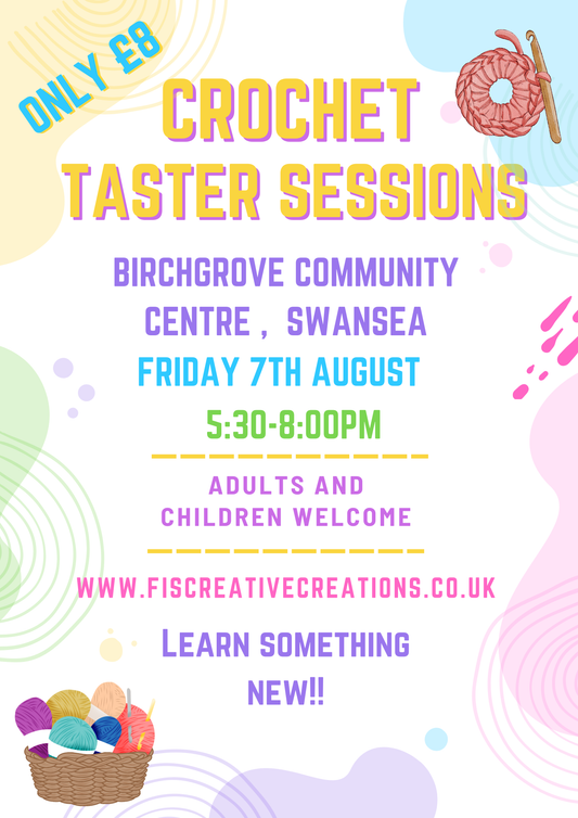 Crochet Taster Session- Birchgrove 7th August 5:30-8:00pm