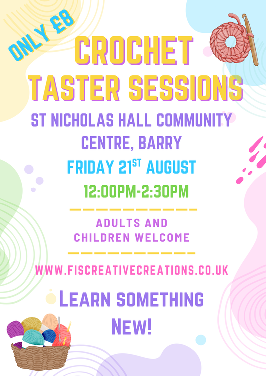 Crochet Taster Session- Barry 21st August 12:00pm-2:30pm