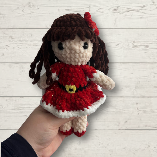 Christmas Dress Girl Crochet Toy