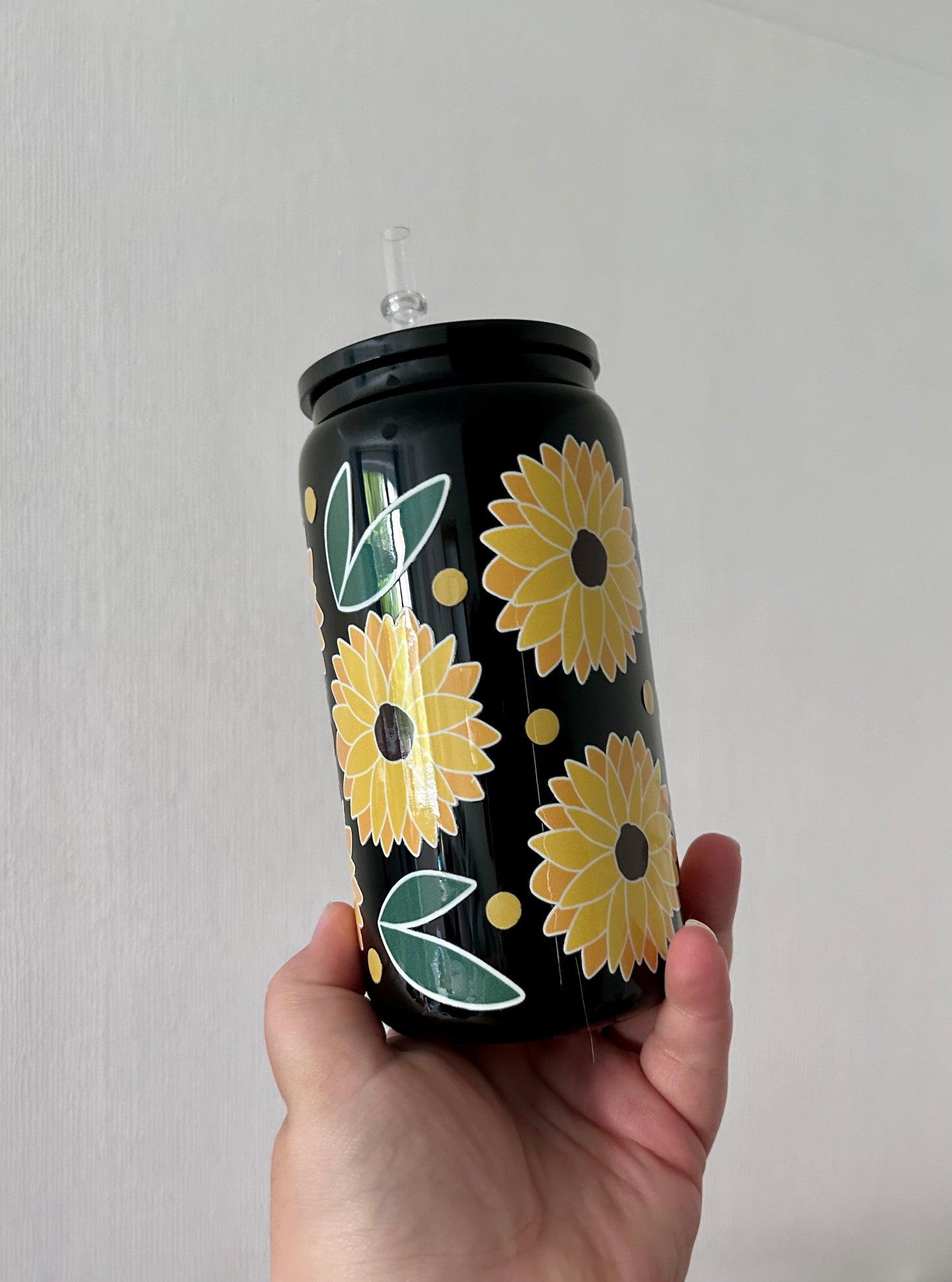Sunflower 16oz Glass Can