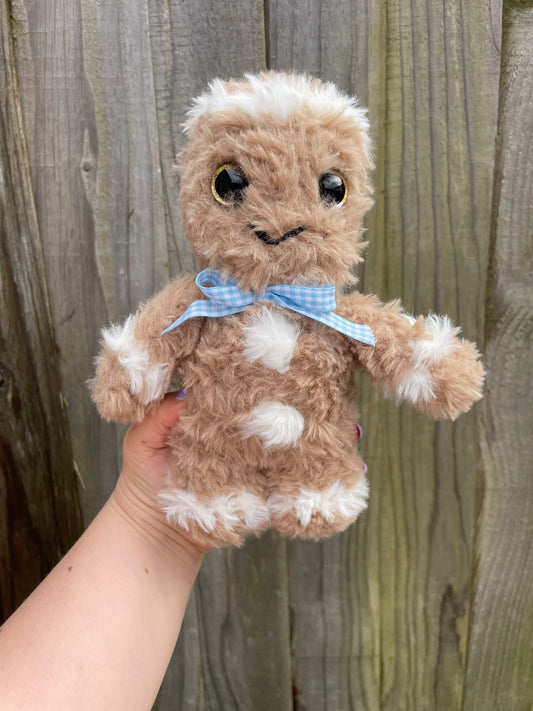 Fluffy Gingerbread Man Crochet Christmas Toy