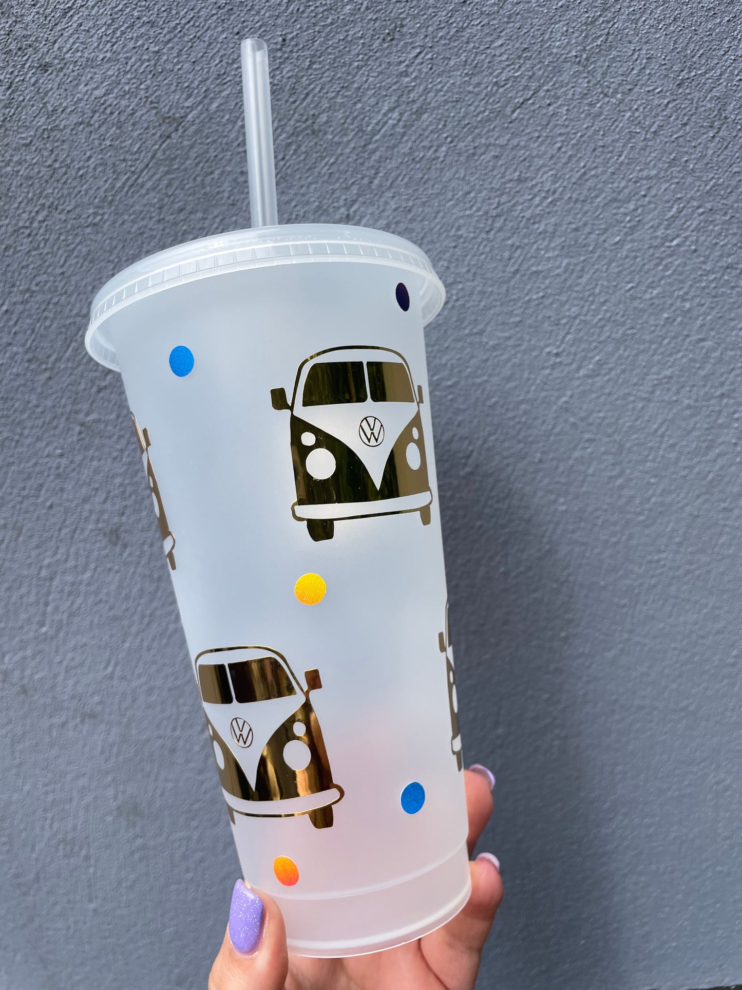 Gold Camper Van 24oz Cold Cup