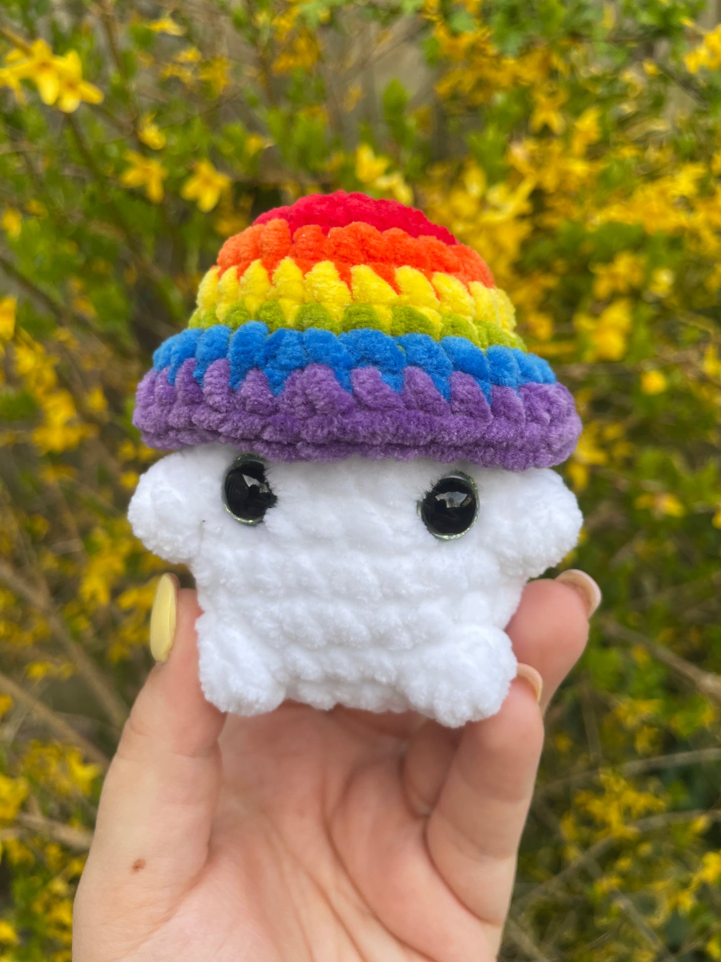Rainbow Crochet Mushroom Toy