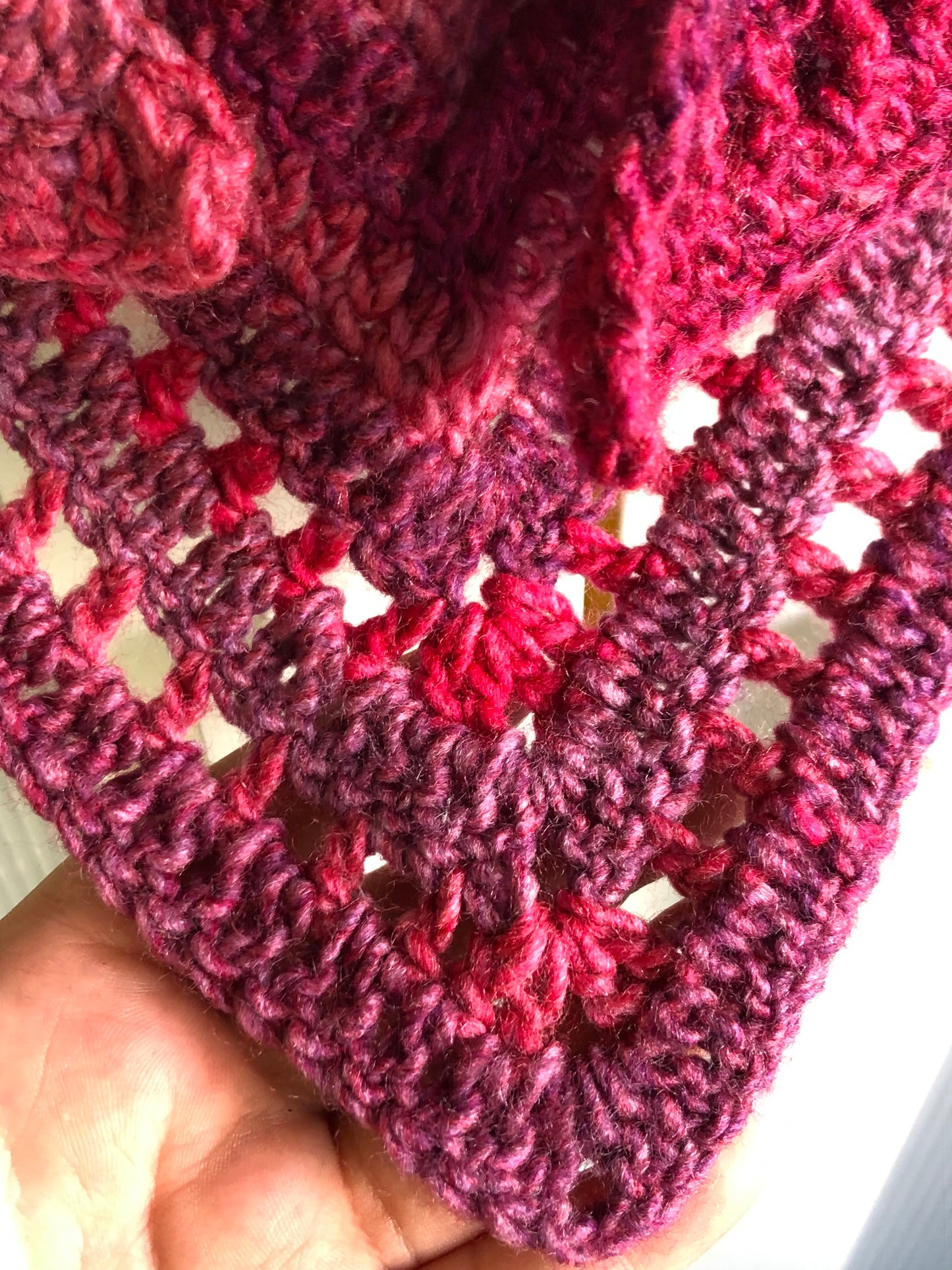 Pink Crocheted Shawl