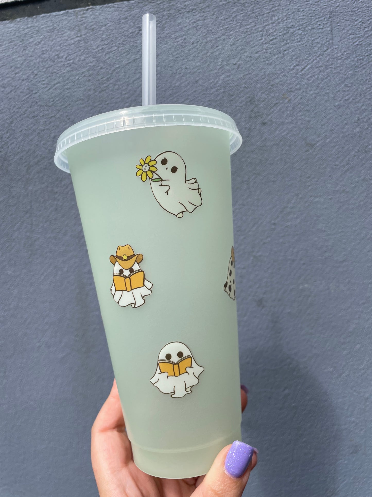 Glow in the dark cute ghosts 24oz Cold Cup