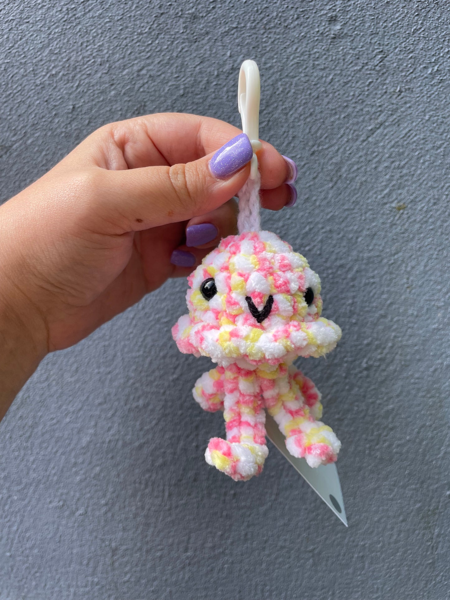 Jellyfish Crochet Toy Keyring