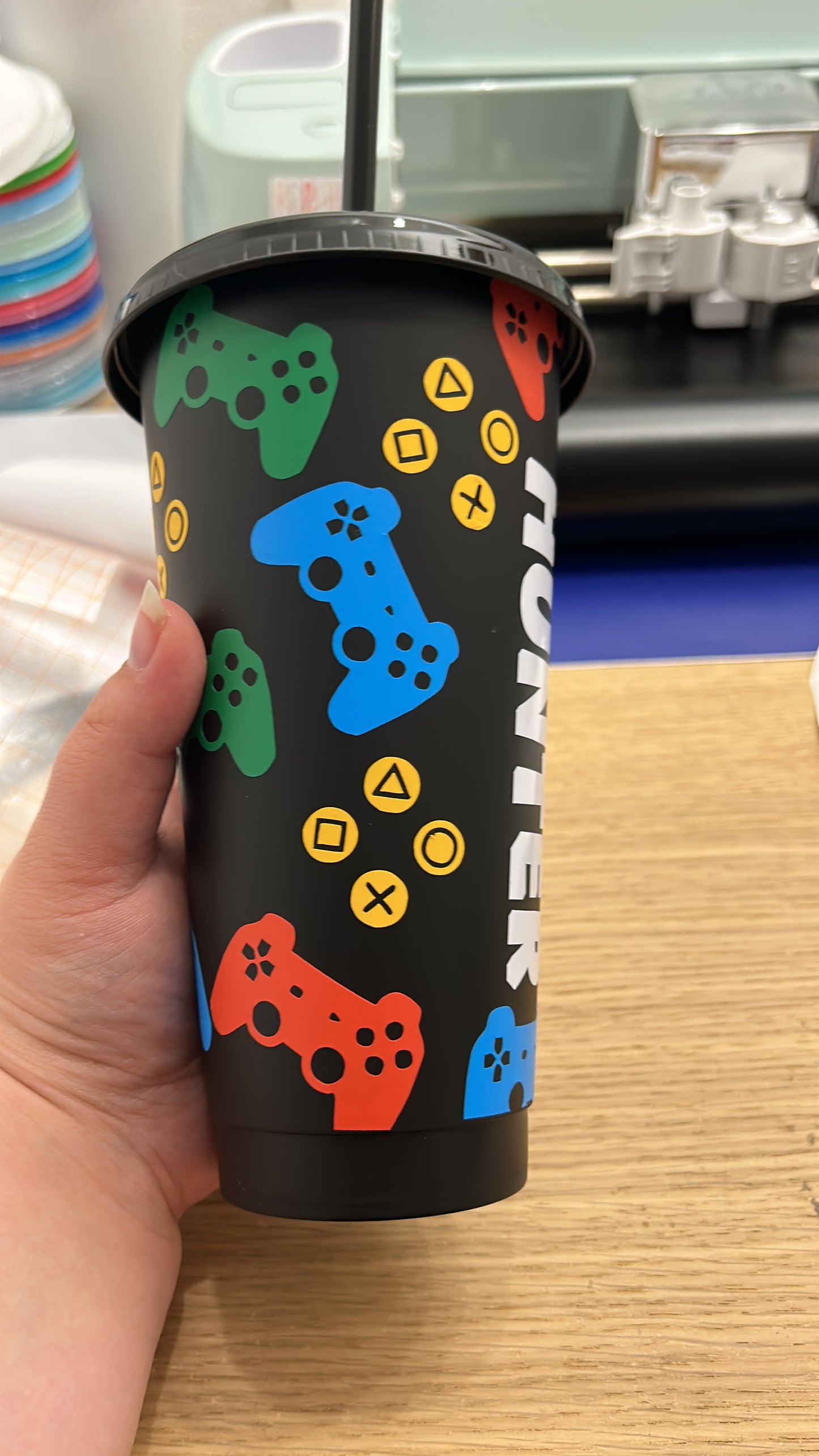 Personalised Black Gaming Cold Cup