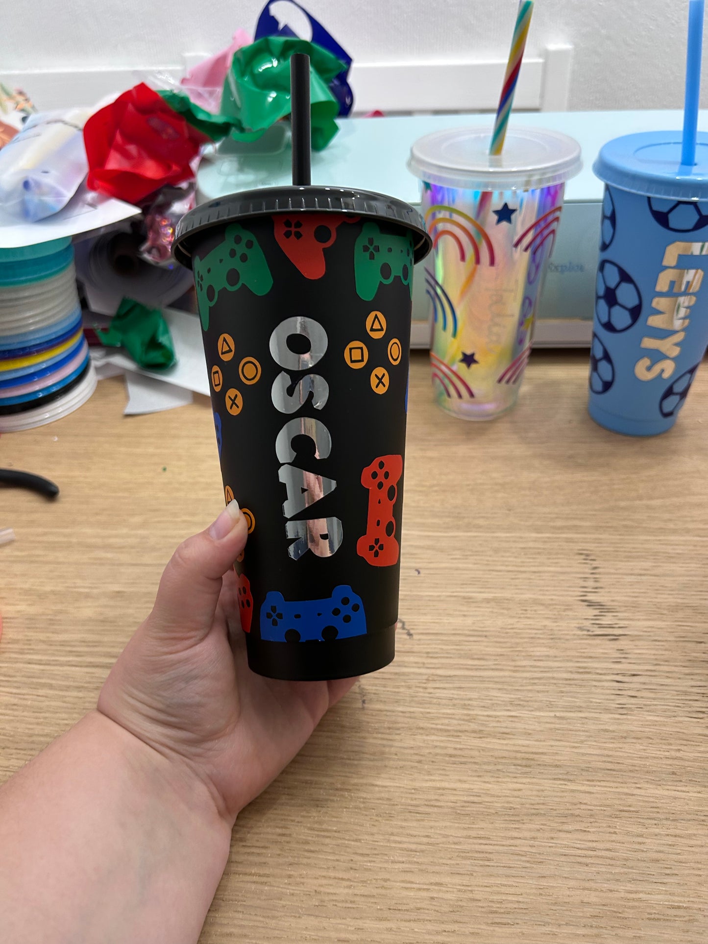 Personalised Black Gaming Cold Cup