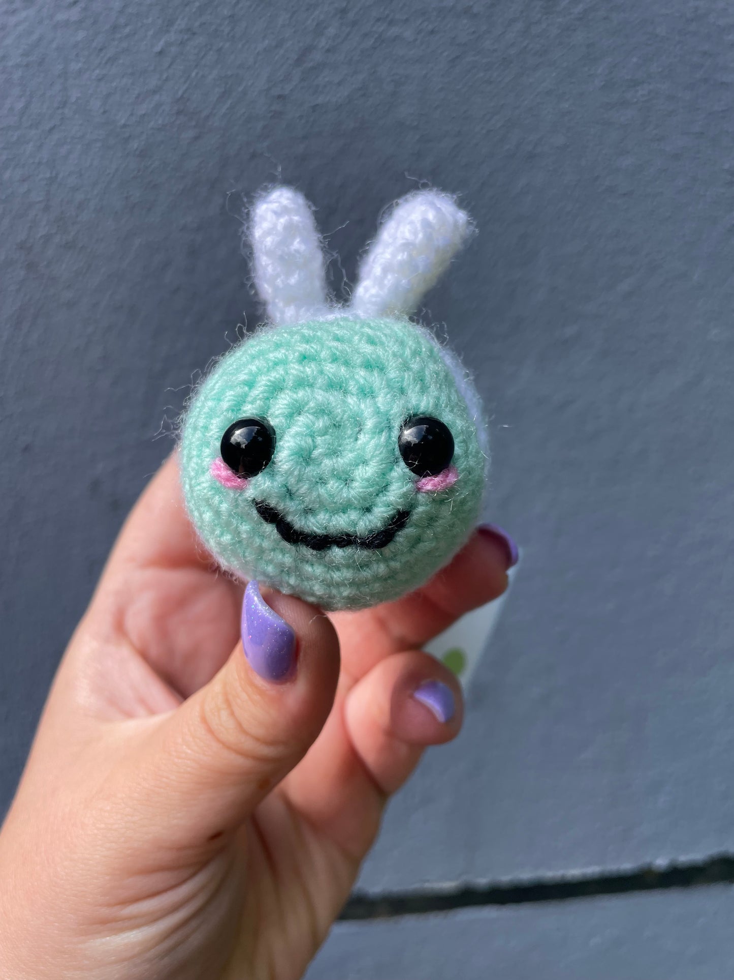 White and Mint Green Bee Crochet Toy