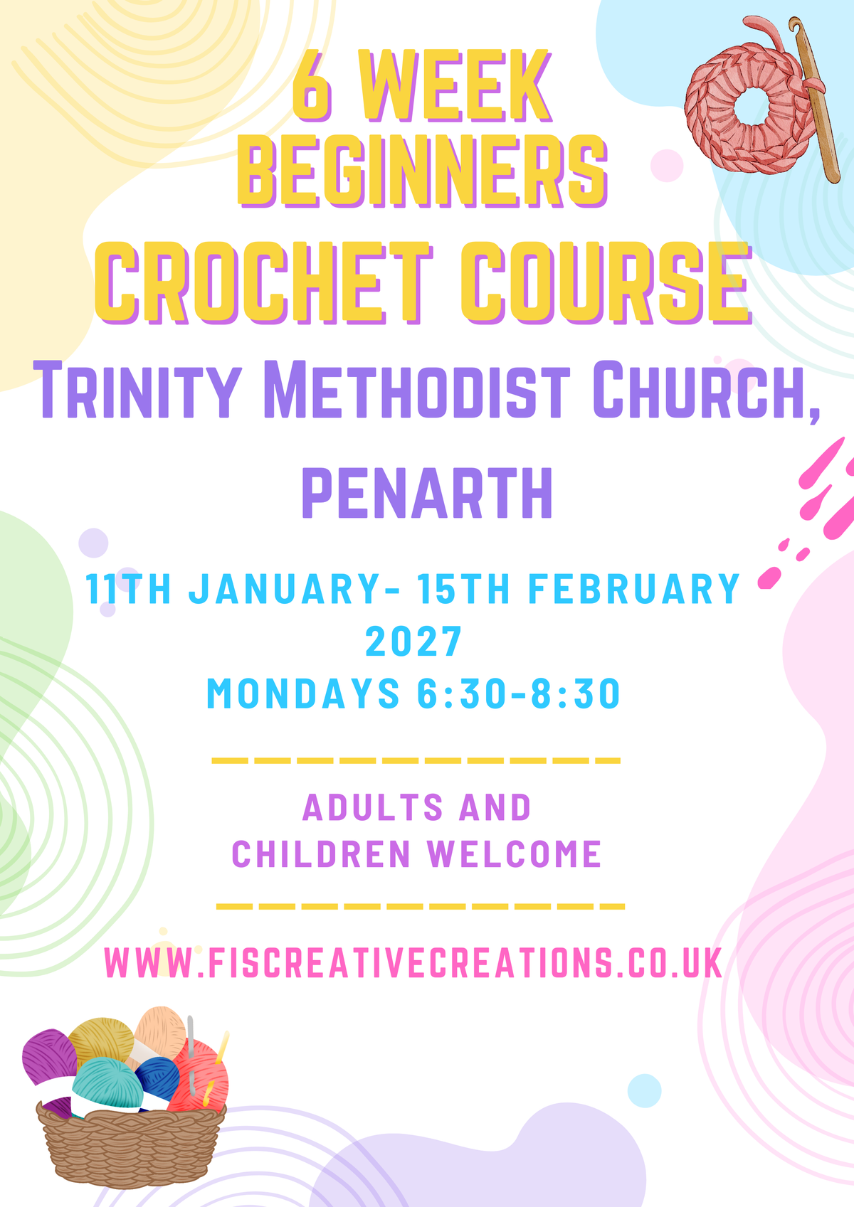 Beginner Crochet Classes- Penarth January Start