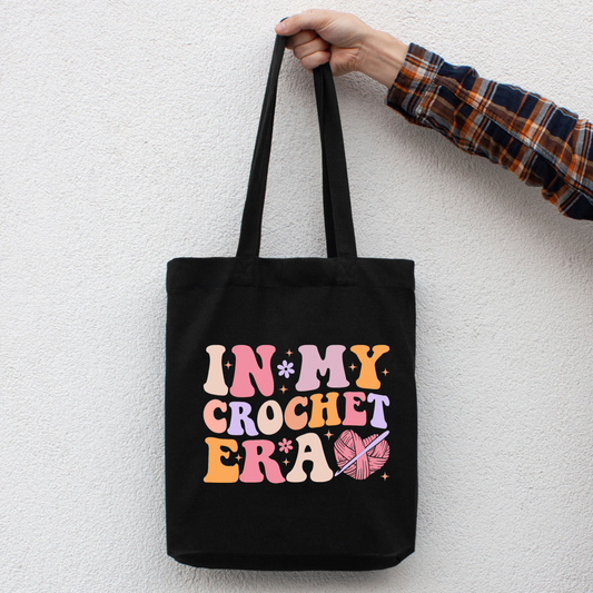 In my crochet Era Crochet themed Tote Bag