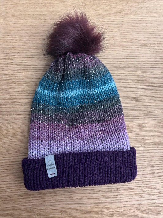 Purple Glitter Adult Hat