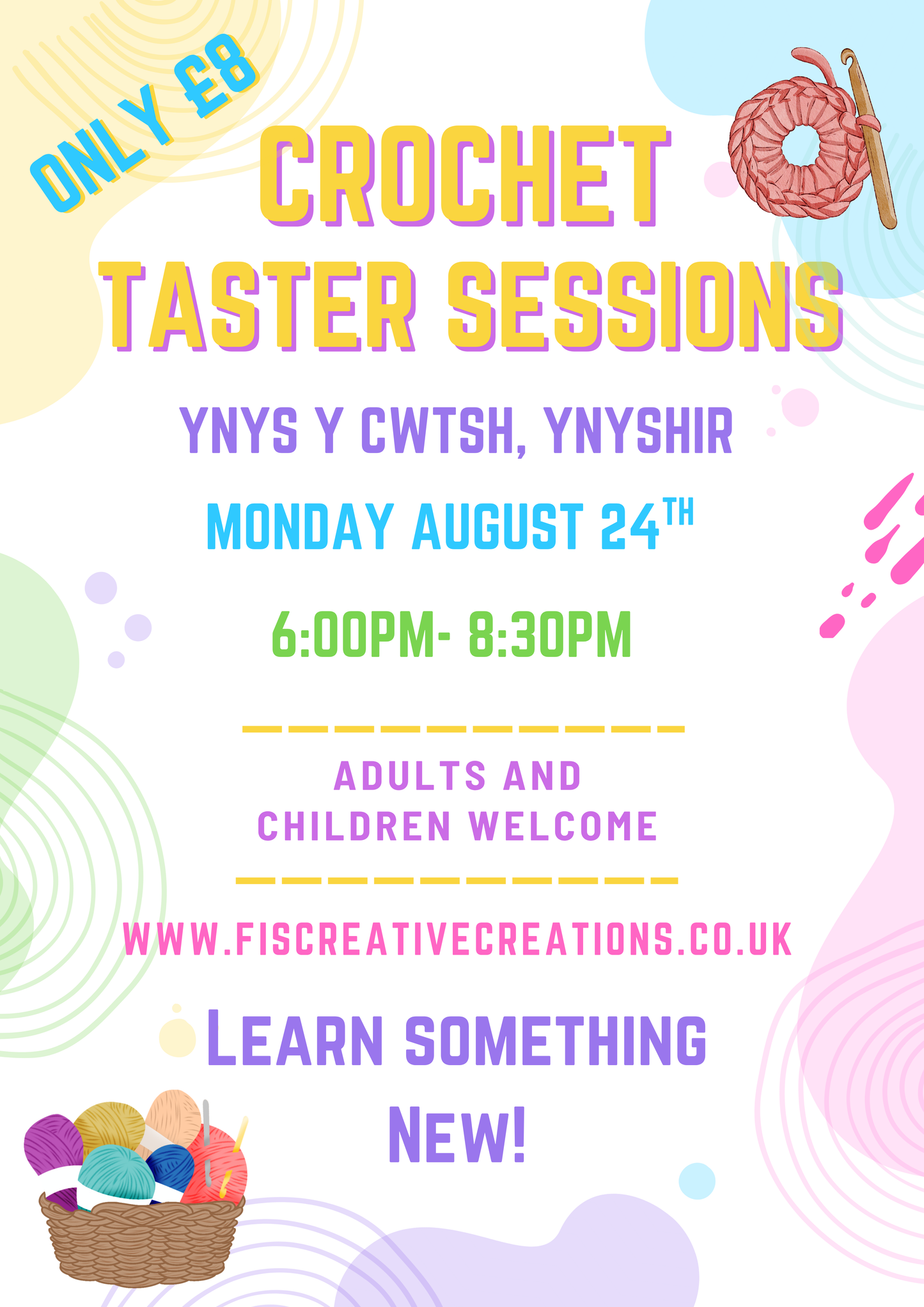 Crochet Taster Session- Ynyshir 24th August 6:00-8:30pm