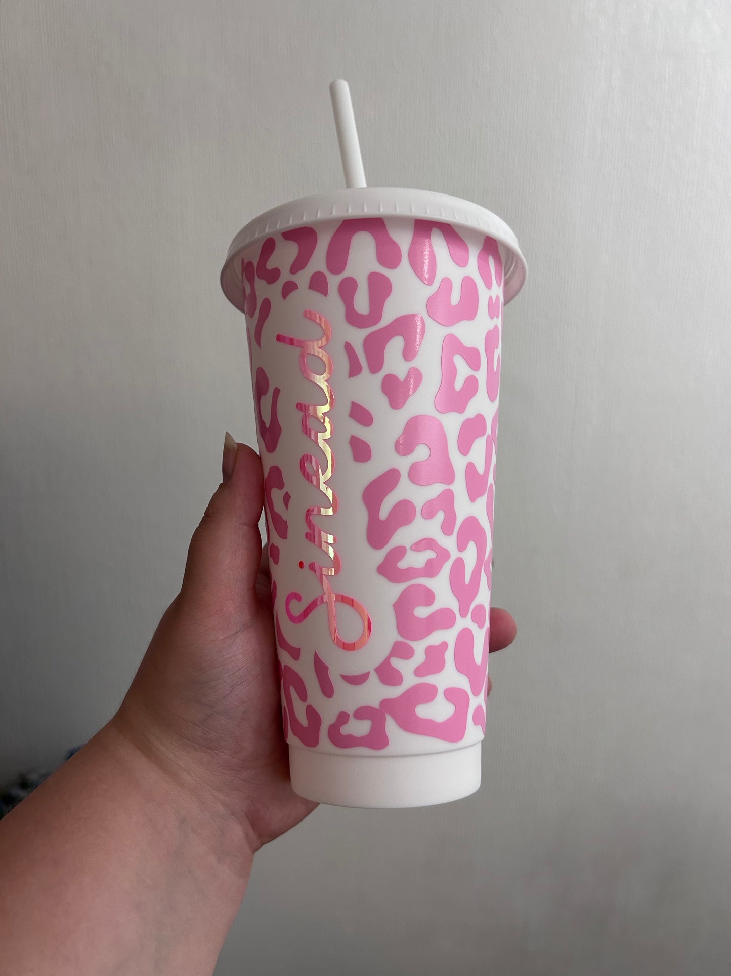 Pink Cheetah Print 24oz Cold Cup