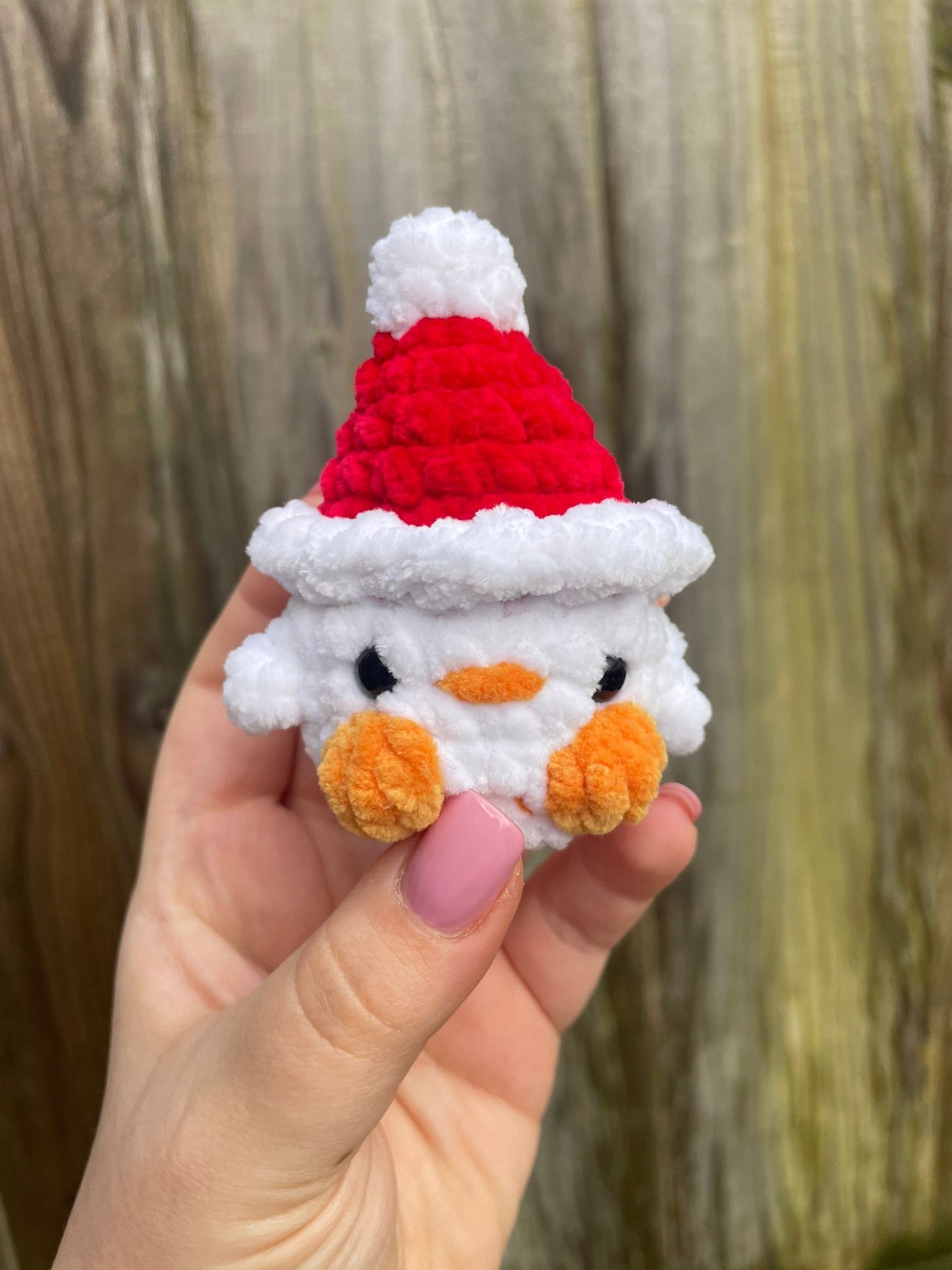 Duck in Santa Hat Crochet Toy