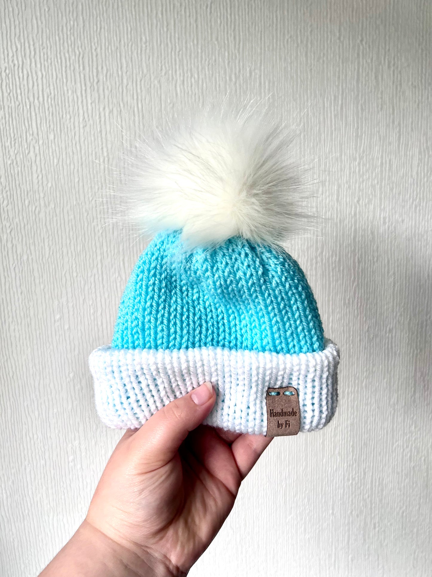 Blue and White Baby Hat