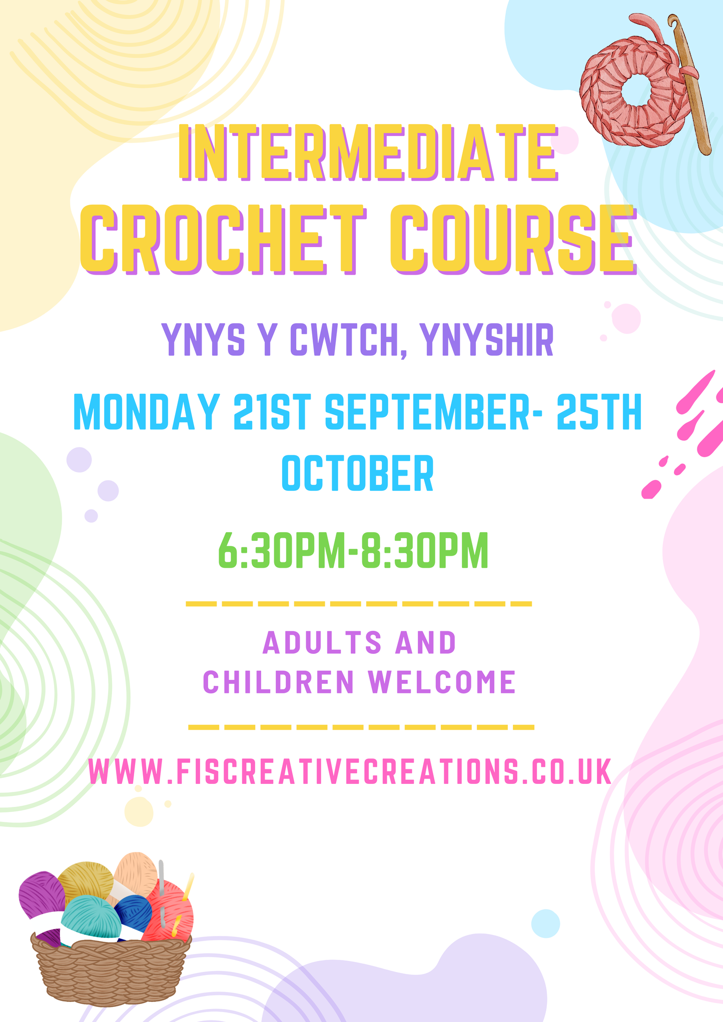 Intermediate Crochet Classes- Ynyshir September Start
